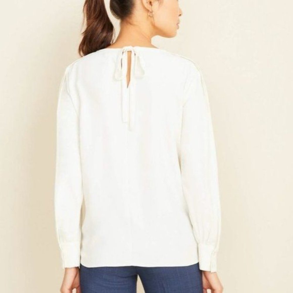 Ann Taylor Pleat Tie Back Top PS - Picture 3 of 3